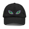 Monster Eyes Embroidered Distressed Hat