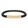 Natural Stone Stretch Bar Bracelet (Engraving)