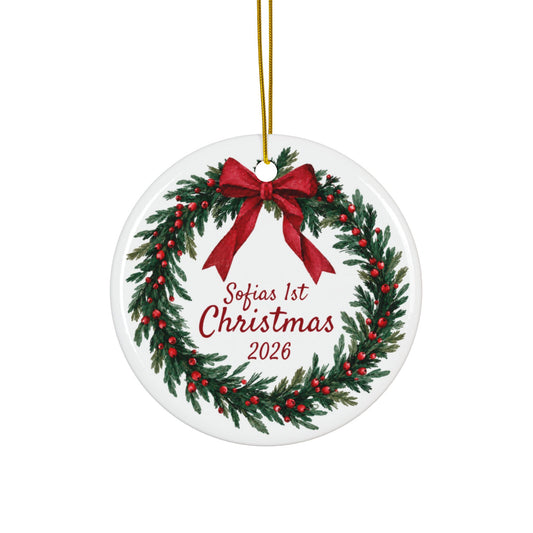 Custom Double-Sided Ceramic Christmas Ornament