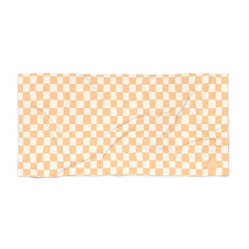 Wavy Checks Beach Towel - Sherbert