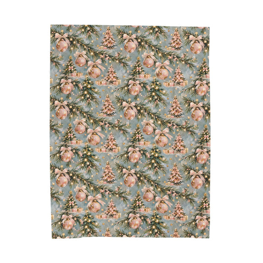 Blush & Evergreen - Fleece Blanket