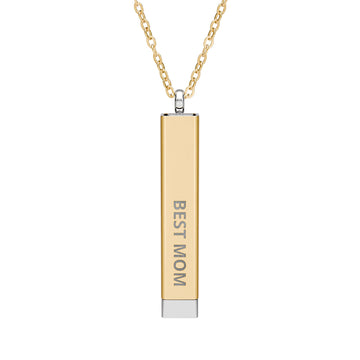 Hidden Message Sliding Blank Bar Necklace (Engraving)