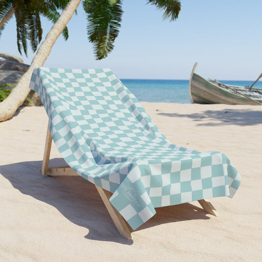 Wavy Checks - Beach Towel - Saltwater