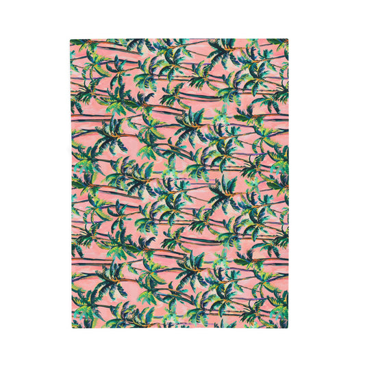 Pink Palms - Fleece Blanket