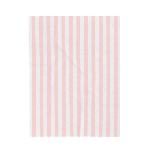 Pink Cabana Stripe - Fleece Blanket