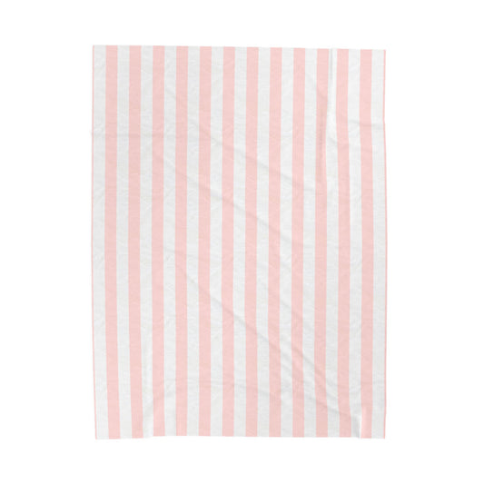Pink Cabana Stripe - Fleece Blanket