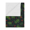 Christmas Holly & Pine Minky Fleece Blanket