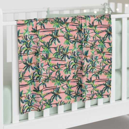Pink Palms - Baby Swaddle