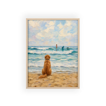 Waiting by the Waves Framed Art Print