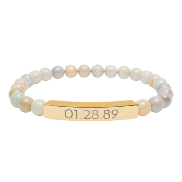 Personalized Stone Bead Bracelet