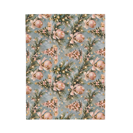 Blush & Evergreen - Fleece Blanket