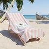 Bahama Pink Cabana Stripe - Beach Towel