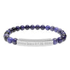 Natural Stone Stretch Bar Bracelet (Engraving)