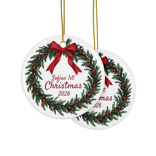 Custom Double-Sided Ceramic Christmas Ornament