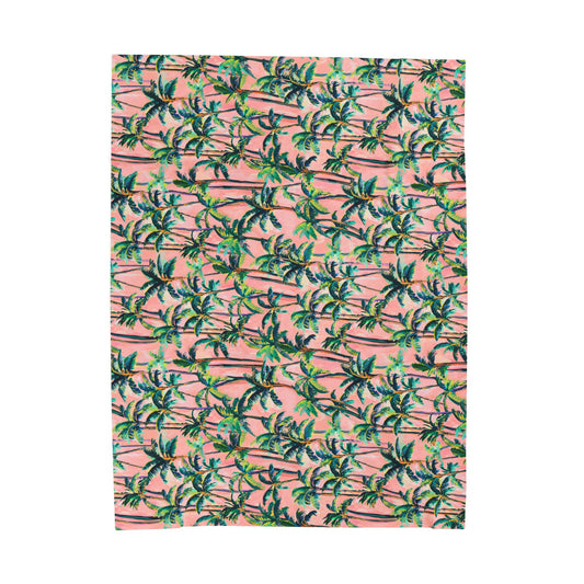 Pink Palms - Fleece Blanket