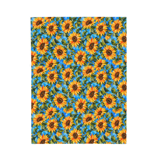 Sunflower Fields - Fleece Blanket