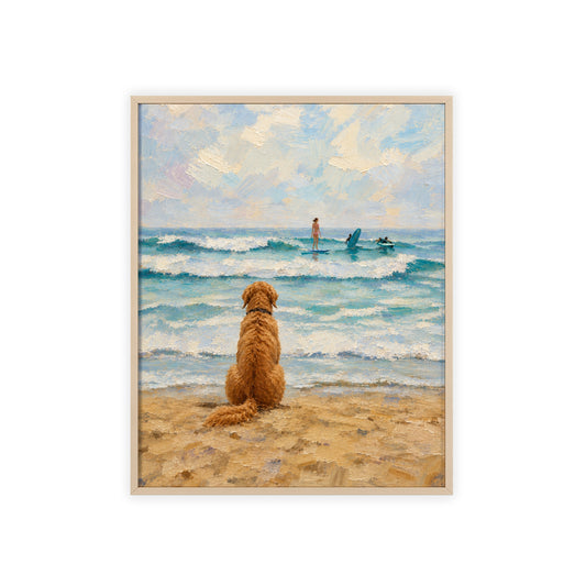 Waiting by the Waves Framed Art Print