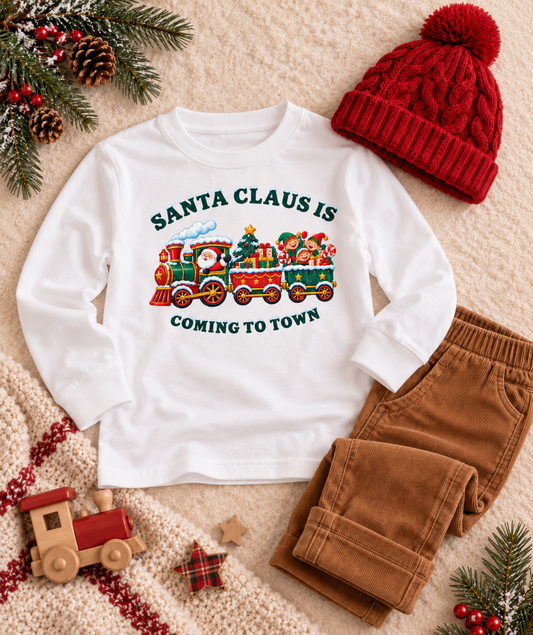 Santa Claus Is Coming to Town - Toddler Long Sleeve Tee