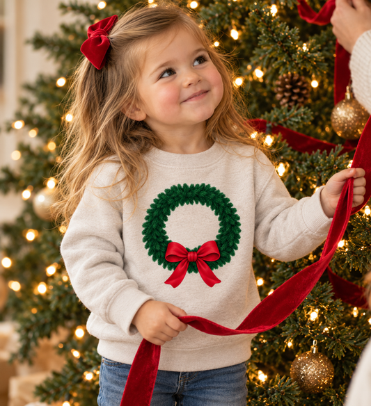 Christmas Wreath - Toddler Fleece Crew