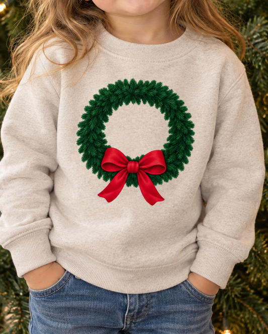 Christmas Wreath - Toddler Fleece Crew