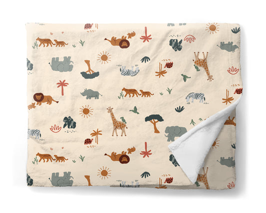 Safari Friends - Minky Fleece Blanket