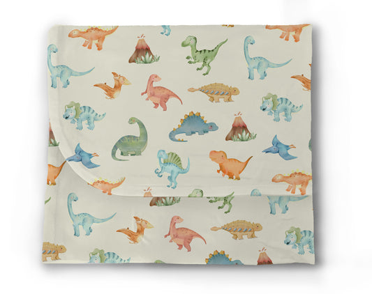 Dino Print - Stretch Jersey Swaddle Blanket