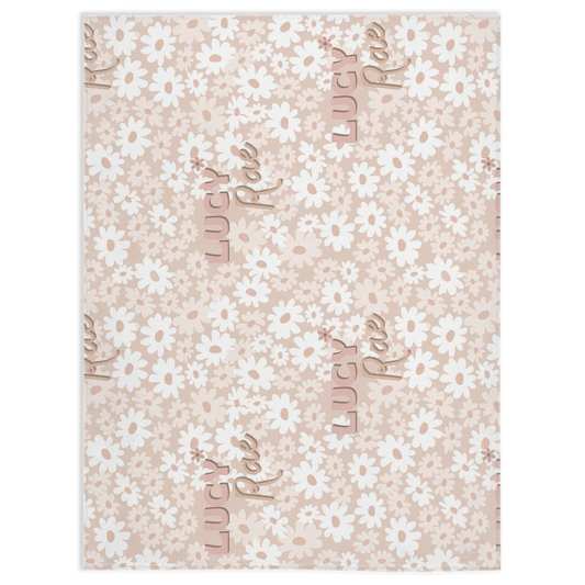 Boho Floral - Personalized Minky Blanket